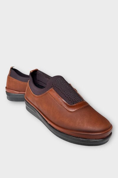 Liger Women's Orthopedic Comfort Sole Rubber Detail Casual Shoes Taba