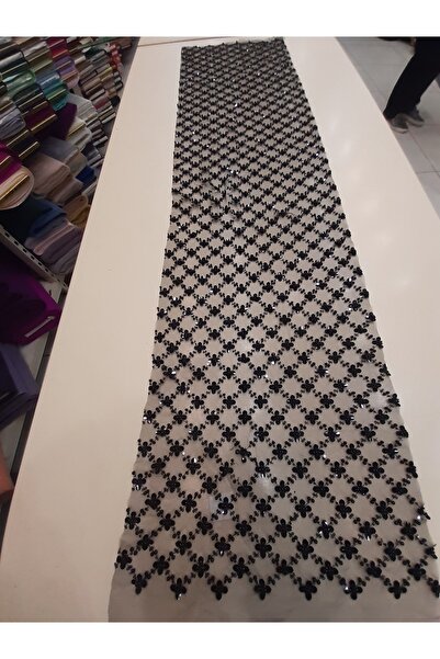 Safir Kumaş Kesip Aplik yada Motif Çıkarmalık Top Sonu 35 cm lik Taşlı Dantel