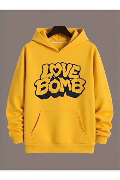 ArtYus Unisex Love Bomb Šareni Specijalni Štampano Pamuk Oversize kroj Sa kap...