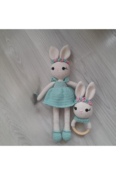 Er Loom amigurimi çiçekli tavşan çıngırak