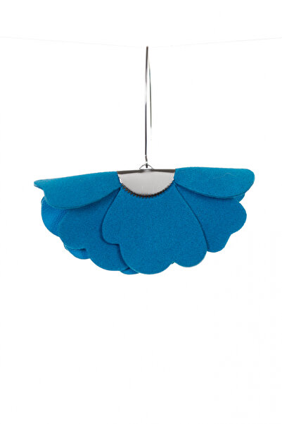 HAIArt Cercei florali din piele, realizați manual - Albastru turcoaz