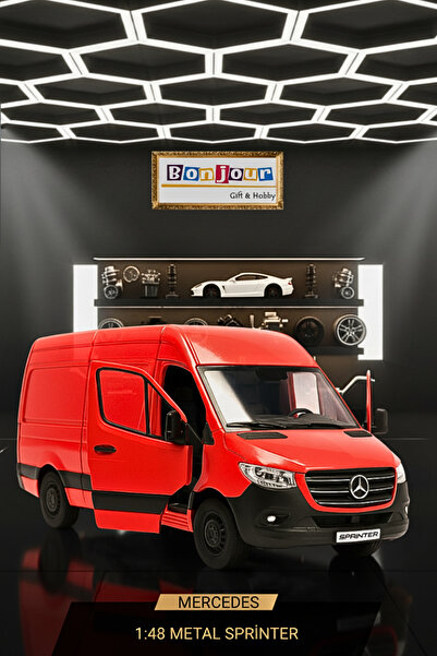 Bonjour Gift & Hobby Mercedes Sprinter Metal 1:48 Ölçekli Çek Bırak Araba Lis...