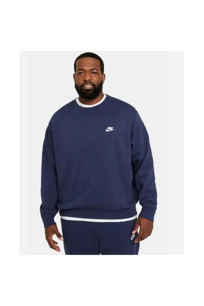 Nike Men's Club Fleece Sweatshirt - Blue Cotton Comfort