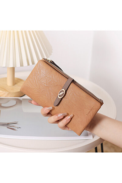 rinkadoll New Design Soft Texture Leaf Pattern Stylish Wallet