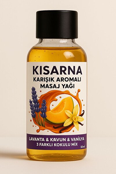 Kisarna Yenilebilir Masaj Yağı Lavanta Kavun Vanilya 3 Farklı Karışık Kokulu ...