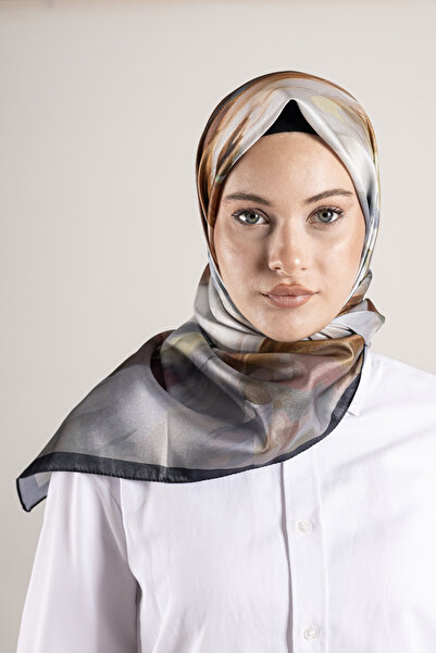 Akel Шарф з цифровим кришталевим візерунком 95x95 – Пастельний візерунок-6