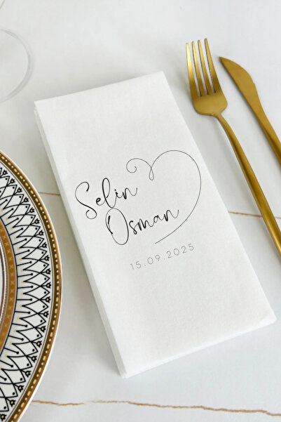 loyderlena 100 Adet Kişiye Özel İsim Baskılı Peçete Düğün Nişan Söz Peçetesi ...