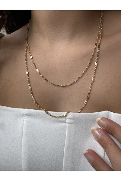 M Miel Women's Chain Crushed Sequin Necklace