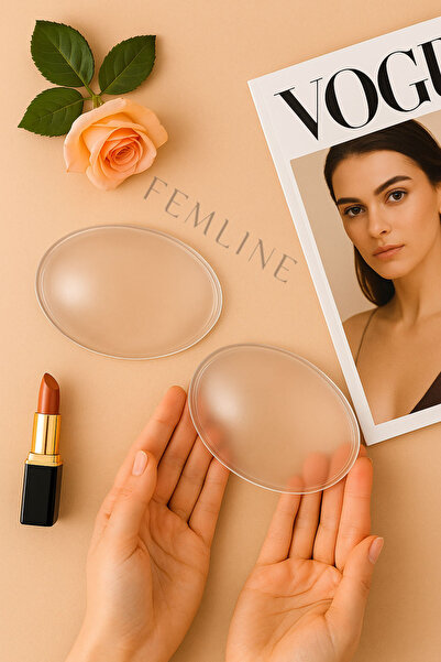 femline 024- Yapışkanlı Şeffaf Silikon Sütyen – Toparlayıcı Mayo & Bikini Göğüs Pedi