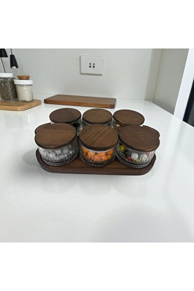 Kulvar Premium 6-Piece Paşabahçe Elysa Glass Breakfast & Snack Set with Wooden Lid Tray