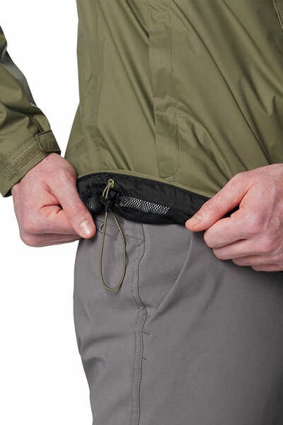 Columbia Men's Brand Logo Full Zipper Waterproof Green Raincoat Suitable for Winter Use 153389