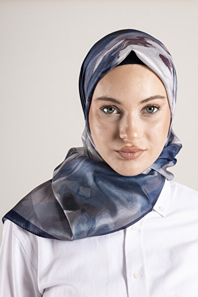 Akel Ψηφιακό κρυστάλλινο μοτίβο κασκόλ 95x95 – Παστέλ μοτίβο-6