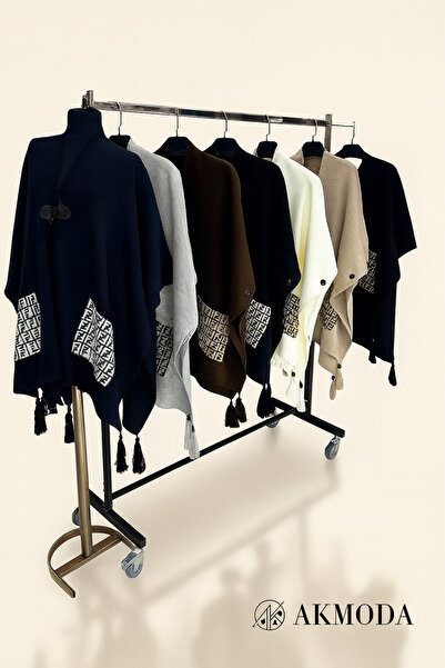 mim eşarp Akmoda Thick Winter Knitwear Long Poncho