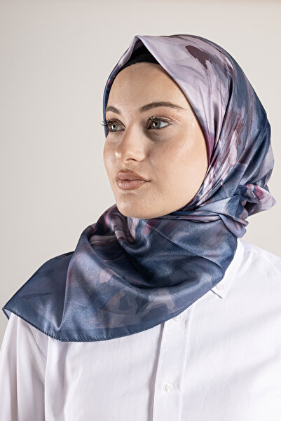 Akel Ψηφιακό κρυστάλλινο μοτίβο κασκόλ 95x95 – Παστέλ μοτίβο-6