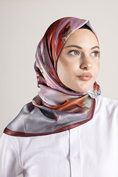 Akel Ψηφιακό κρυστάλλινο μοτίβο κασκόλ 95x95 – Παστέλ μοτίβο-6