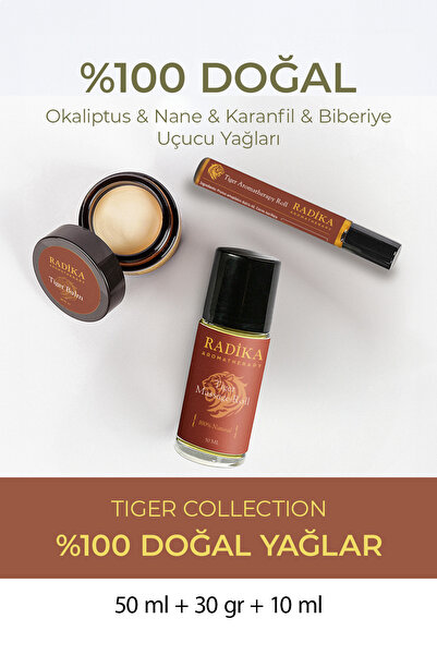 Radika Aromatherapy Tiger Collection 3'lü Set | Rahatlatıcı Masaj Yağı, Merhe...