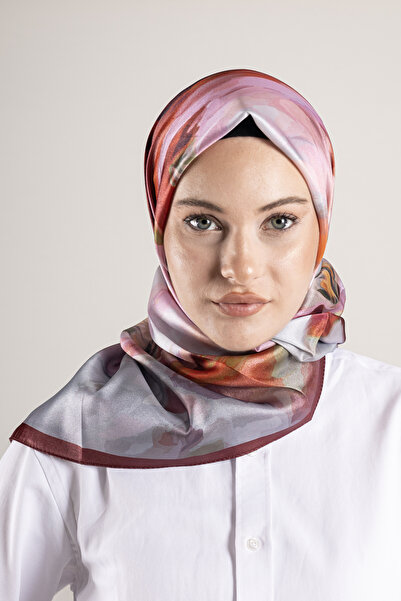 Akel Ψηφιακό κρυστάλλινο μοτίβο κασκόλ 95x95 – Παστέλ μοτίβο-6