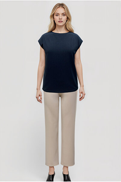 WESTMARK LONDON Black Crew Neck Glitter Short Sleeve Women's T-Shirt Sky Glitter S/S Top