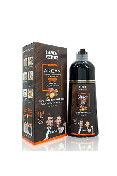 Laser Dark brown dye shampoo with argan oil - 420 ml