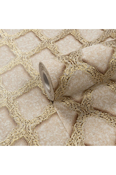 vinil Tapet modern culoare nisip, vinil, model Sarlotta