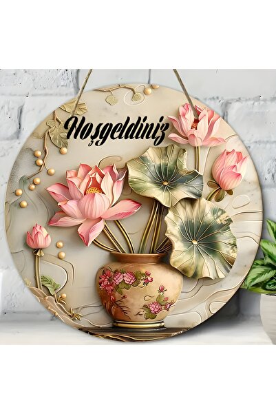 TuraLazerKesim Ornament pentru ușă din MDF de bun venit |   Cu curea, ștergab...