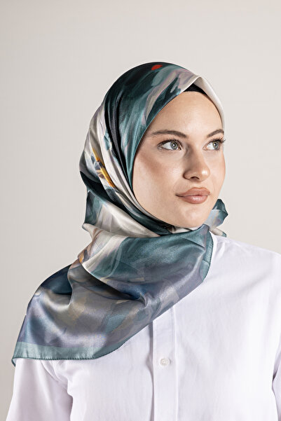 Akel Ψηφιακό κρυστάλλινο μοτίβο κασκόλ 95x95 – Παστέλ μοτίβο-6