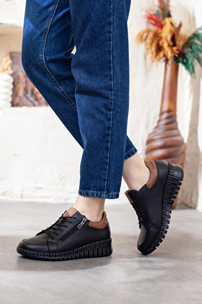 Adım Adım Mammamia Genuine Leather Side Zipper Casual Shoes