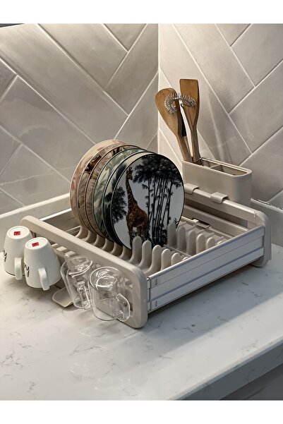 Sade Hediye Açılır Kapanır Sürgülü Tabaklık Bulaşıklık
