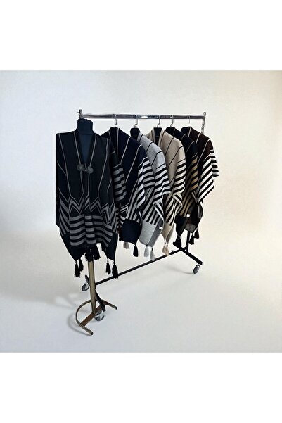 mim eşarp Akmoda Χοντρό Χειμερινό Πλεκτό Μακρύ Πόντσο