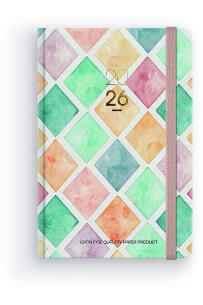 Gıpta 2026 139-PUK PAPURE İplik Dikişli Sert Kapak 13x21 Günlük Krem Ajanda