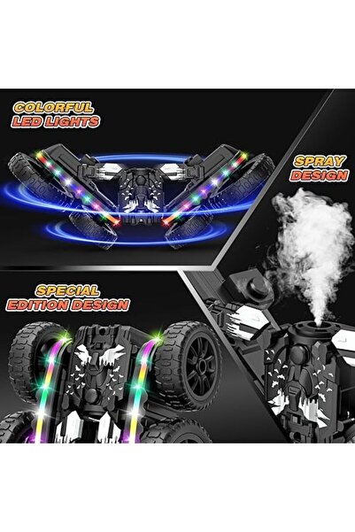 Nilly Toys Uzaktan Kumandalı Şarjlı 2.4GHz Işıklı LEdli Buhar Atabilen 360° Dönen RC Akrobat Araba