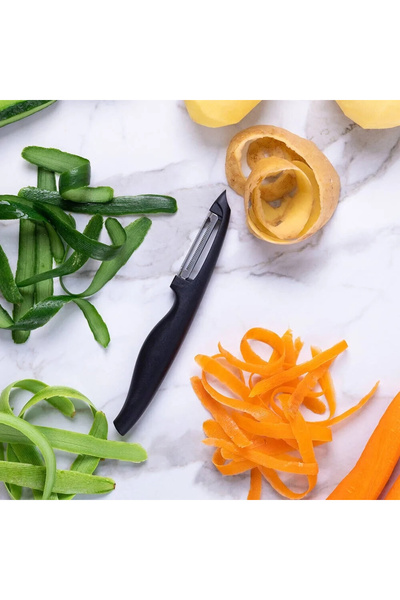 Epilons 41310 Toothed Peeler, Black - Plastic Handle