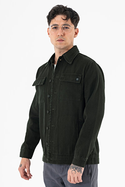 Souris Мъжка каки дънкова яке с удобна кройка и свободна кройка