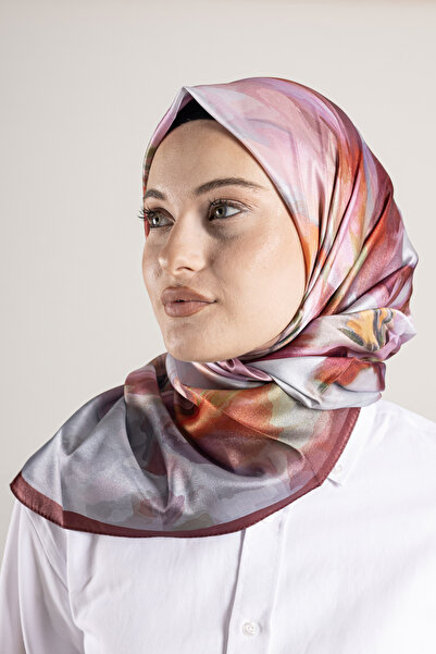 Akel Ψηφιακό κρυστάλλινο μοτίβο κασκόλ 95x95 – Παστέλ μοτίβο-6