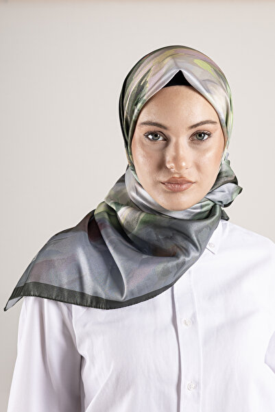 Akel Ψηφιακό κρυστάλλινο μοτίβο κασκόλ 95x95 – Παστέλ μοτίβο-6