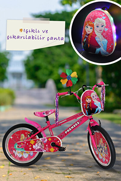 Joymax Prenses Kız Çocuk Bisikleti 20 Jant Pembe - Led Işıklı Çantalı Püsküllü