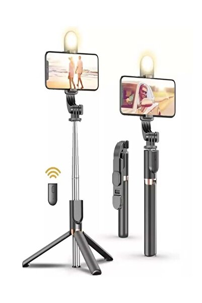 PLOKAMA حامل بث مباشر K9 LED للهواتف الذكية، حامل ثلاثي القوائم خفيف الوزن لالتقاط صور السيلفي والبث المباشر وإعادة الفيديو