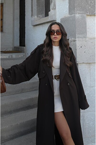 Havoş Kahverengi Arisse Kuşaklı Trençkot