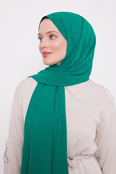 Levidor Green Crinkle Plain Shawl