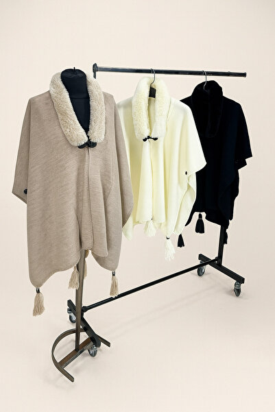 mim eşarp Akmoda Kalın Kışlık Triko Uzun Panço