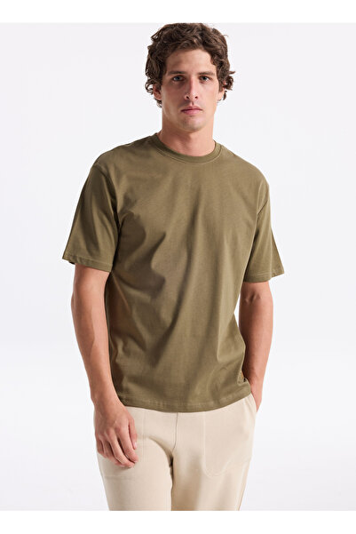 Lee Cooper Round Neck Khaki Men's T-Shirt 261 Lcm 242001 Hevass Khaki