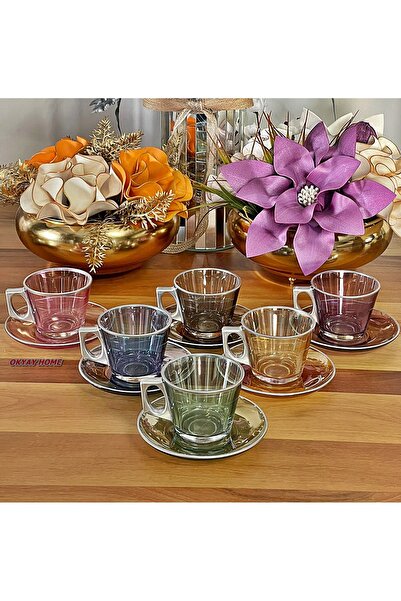 P&ORA PREMIUM KITCHEN PRODUCTS FİNCAN TAKIMI 12 PARÇA 6 KİŞİLİK ÇAY SETİ KAHV...