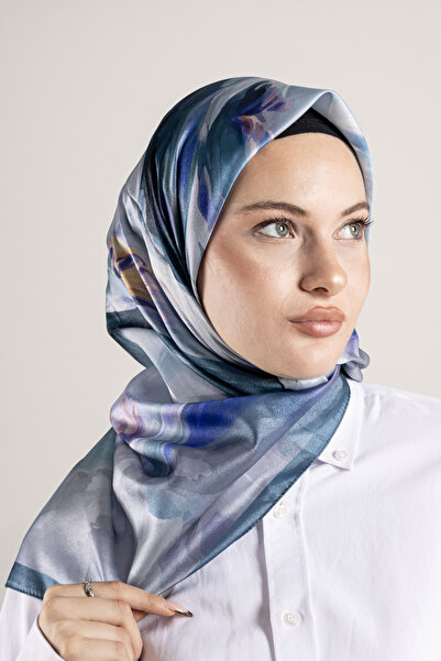 Akel Ψηφιακό κρυστάλλινο μοτίβο κασκόλ 95x95 – Παστέλ μοτίβο-6