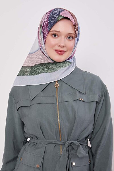 Levidor Blue Geometric Cotton Scarf