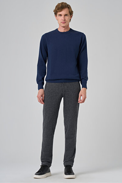 Morven Ανδρικό πλεκτό Indigo Basic Crew Neck Dynamic Fit Άνετο πλεκτό