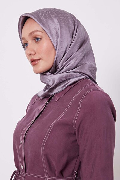 Levidor A.Grey Baklava Pattern Monogram Silk Scarf