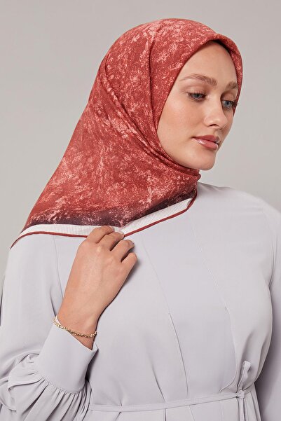 Levidor Red Tie-Dye Pattern Cotton Scarf