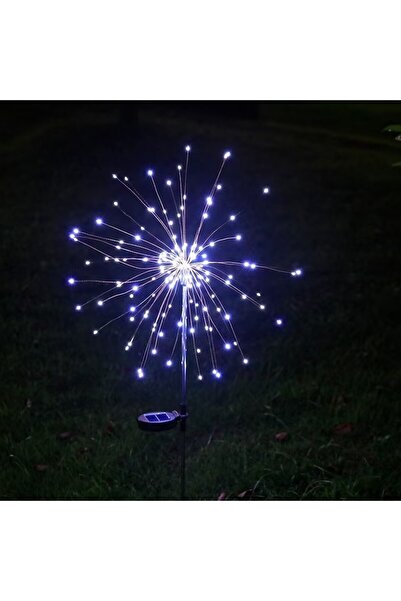 Flippy Lampă solară de grădină, model de artificii, sârmă de cupru, 120 LED-u...