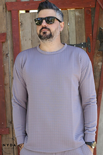 Nyda Collections Men's Quilted Fabric Seasonal Long Sleeve Sweatshirt