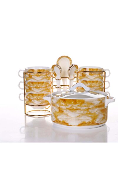 KAVO Soup Set Gold and White 15 Pieces